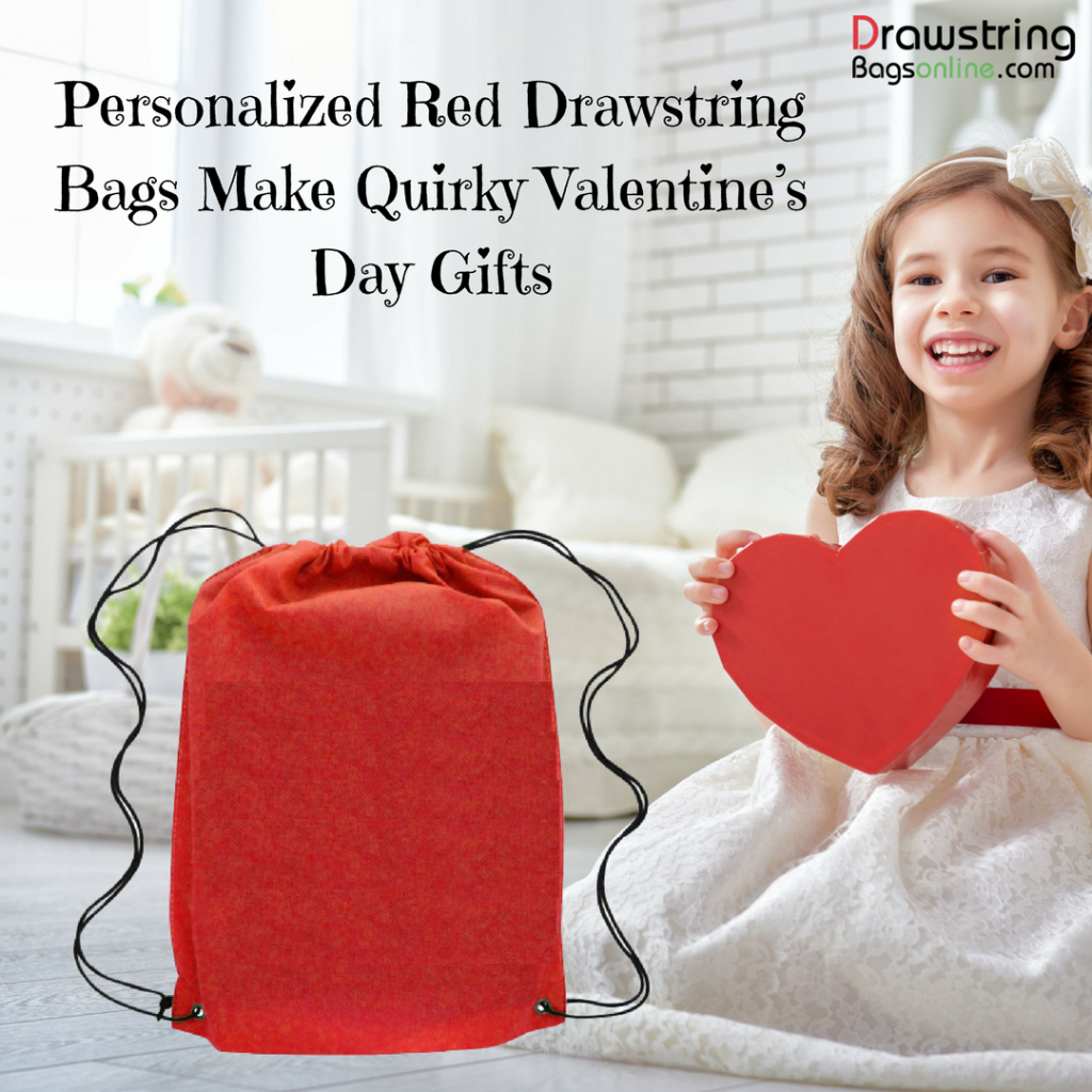 Personalized Red Drawstring Bags Make