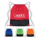 Personalized Drawstring Bags - Non-Woven Two-Tone...